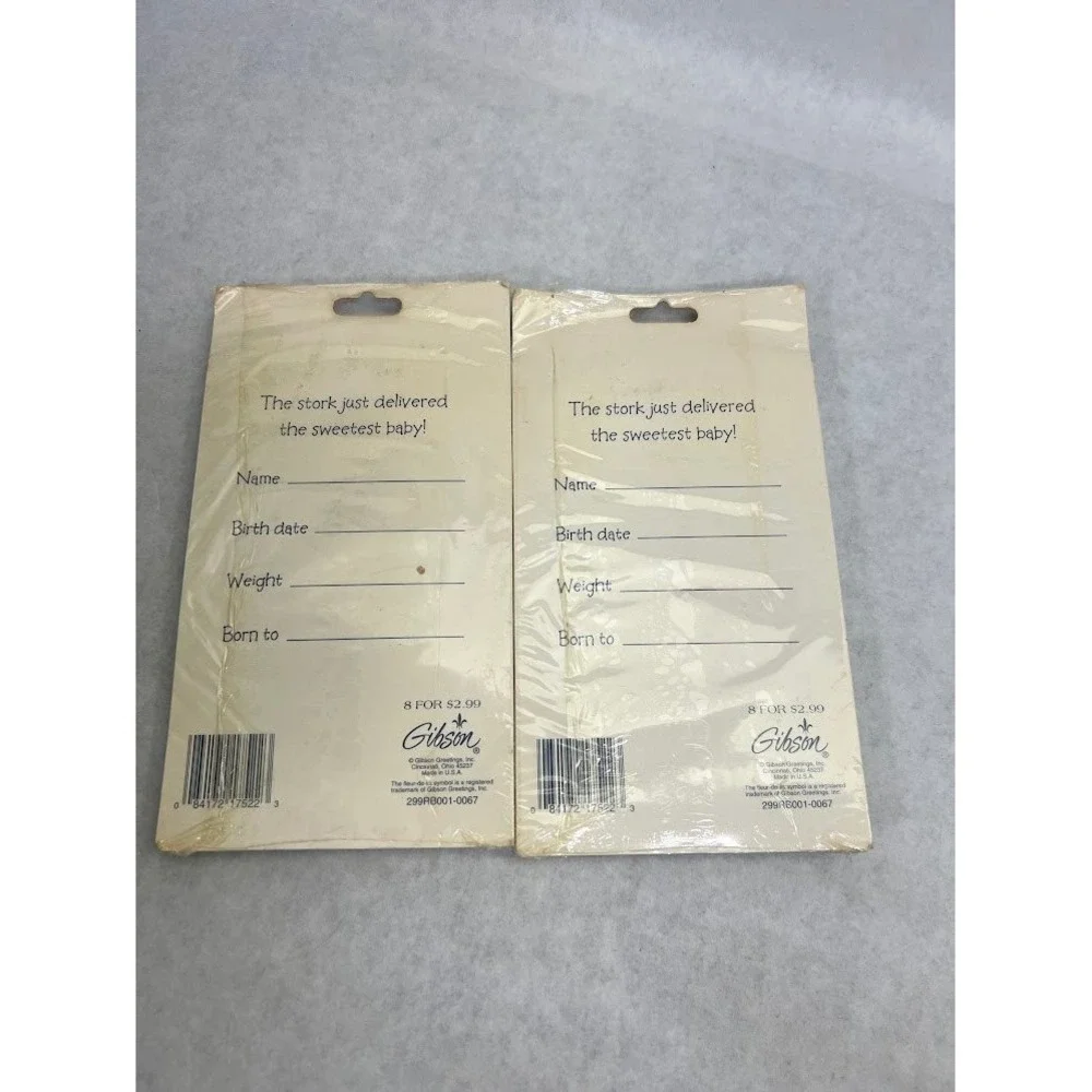 Vintage Gibson Stork Birth Announcements 2 Packs of 8 New Sealed 299RB001-0067